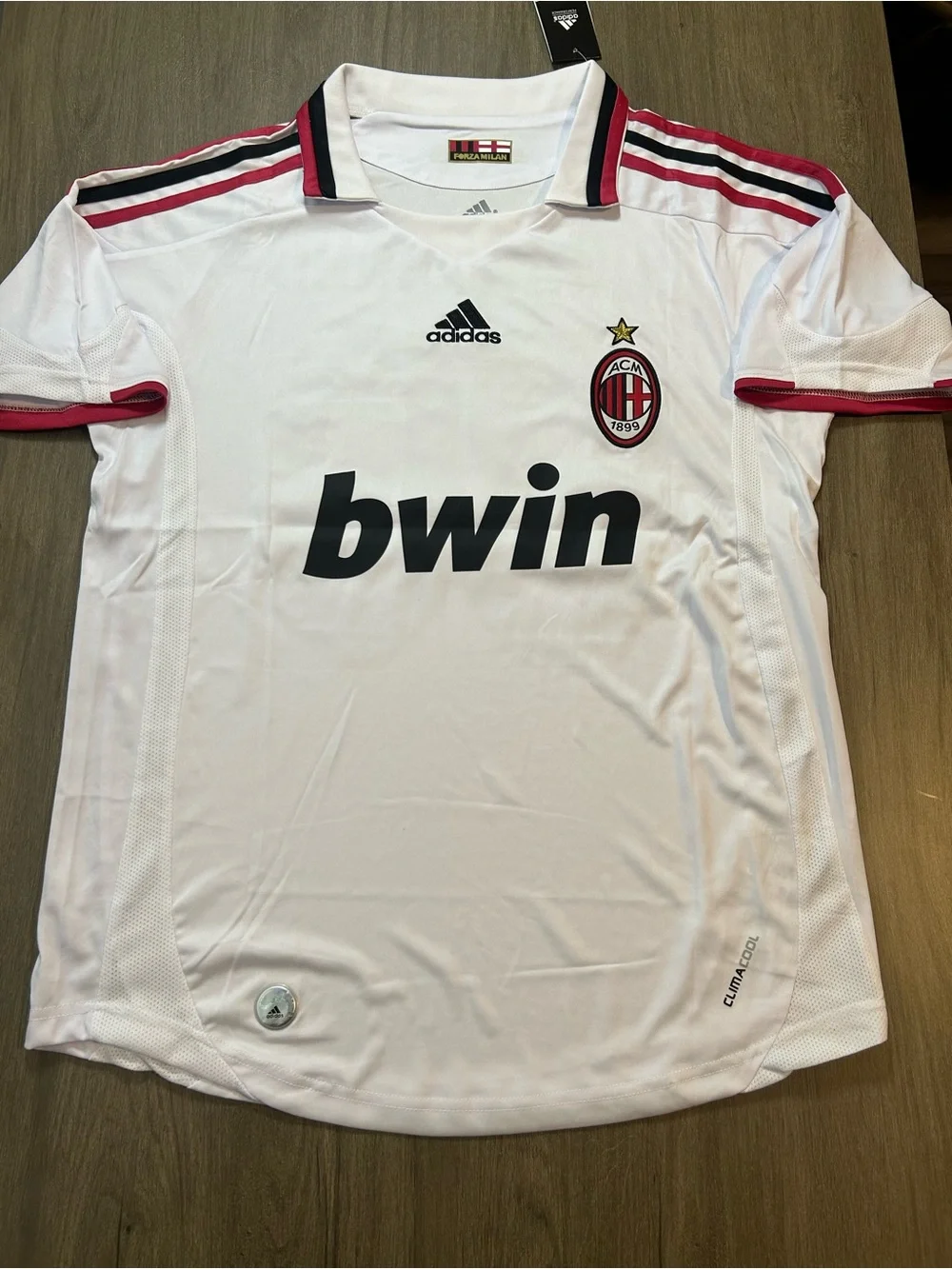 adidas Ronaldinho #80 White and Red AC Milan Jersey